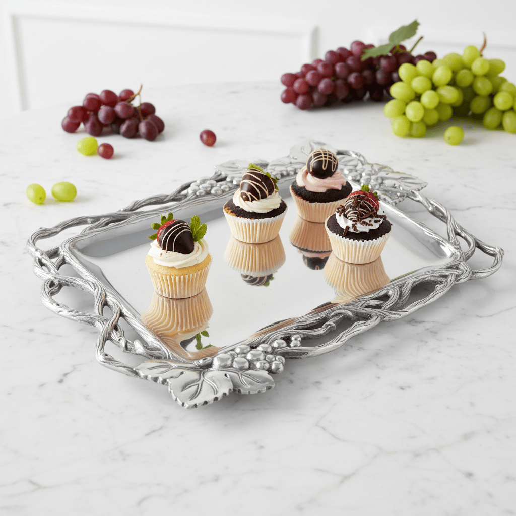 Arthur Court Grape Grape Open Vine Rectangle Tray