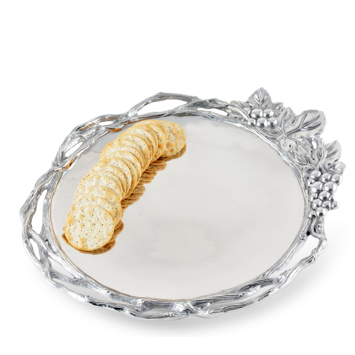 Arthur Court Grape Grape Open Vine Round Tray Large
