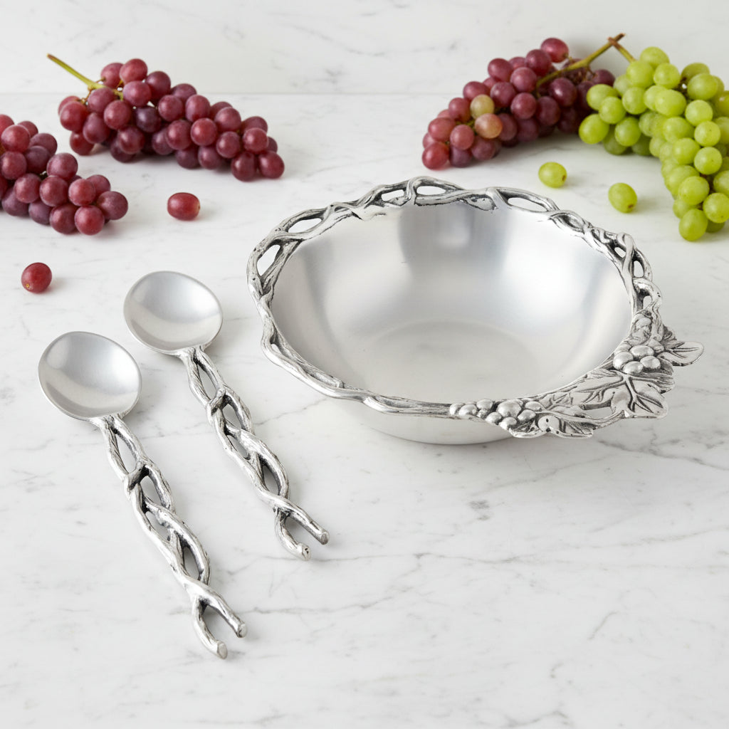 Arthur Court Grape Grape Open Vine Salad Set 3-Pc