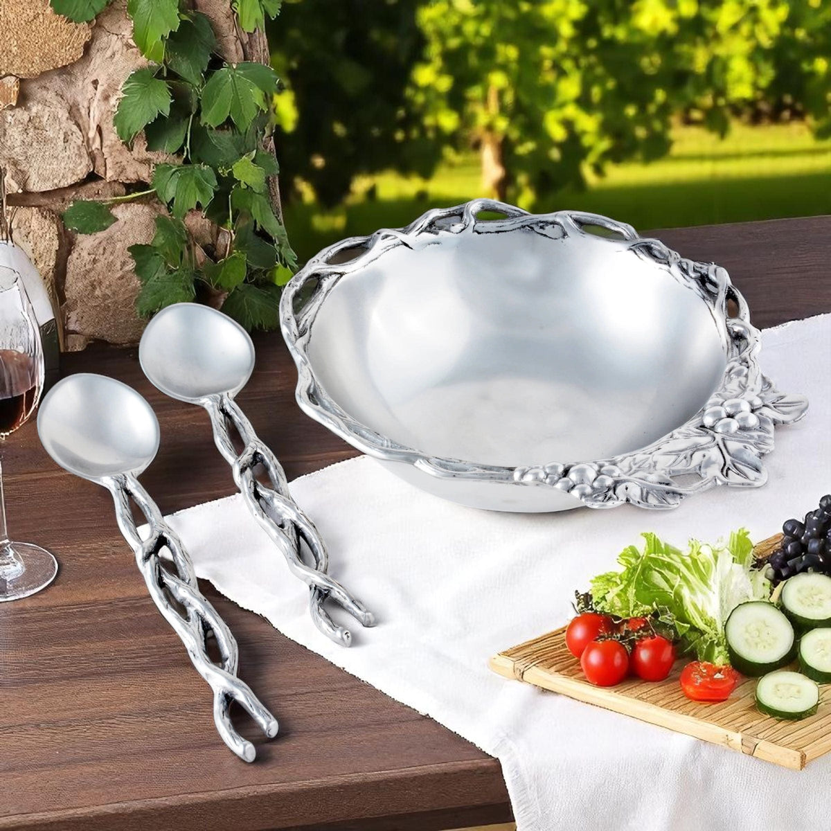 Arthur Court Grape Grape Open Vine Salad Set 3-Pc