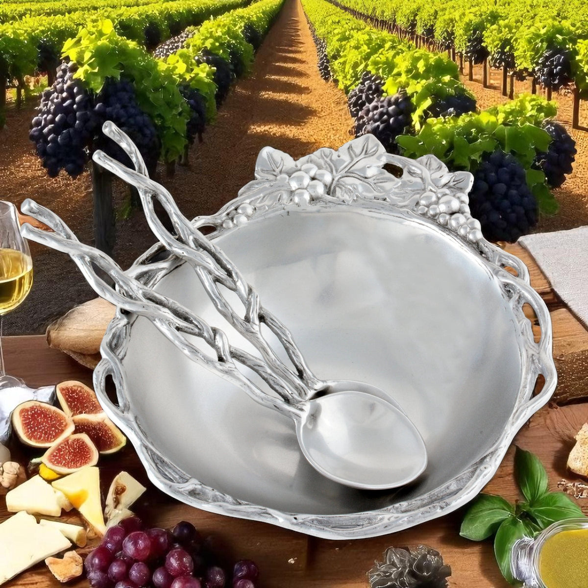 Arthur Court Grape Grape Open Vine Salad Set 3-Pc