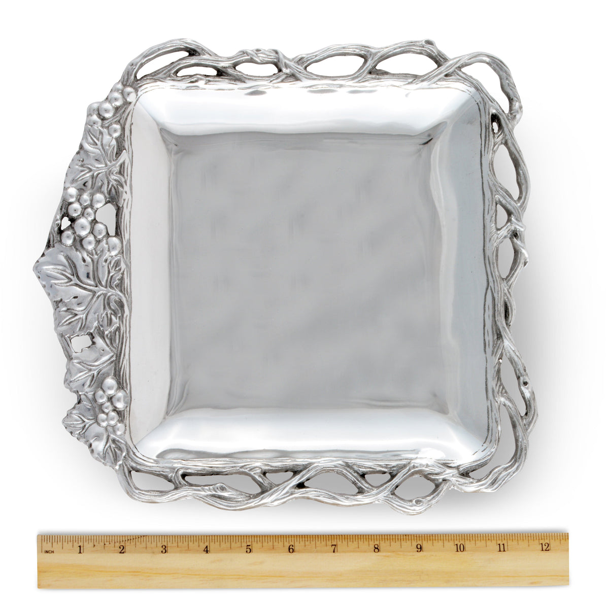 Arthur Court Grape Grape Open Vine Square Tray 12