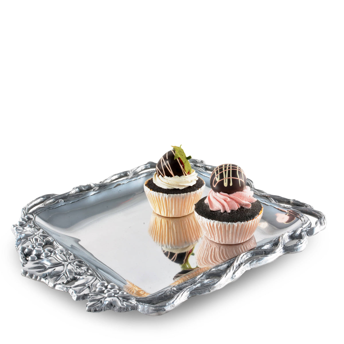 Arthur Court Grape Grape Open Vine Square Tray 12