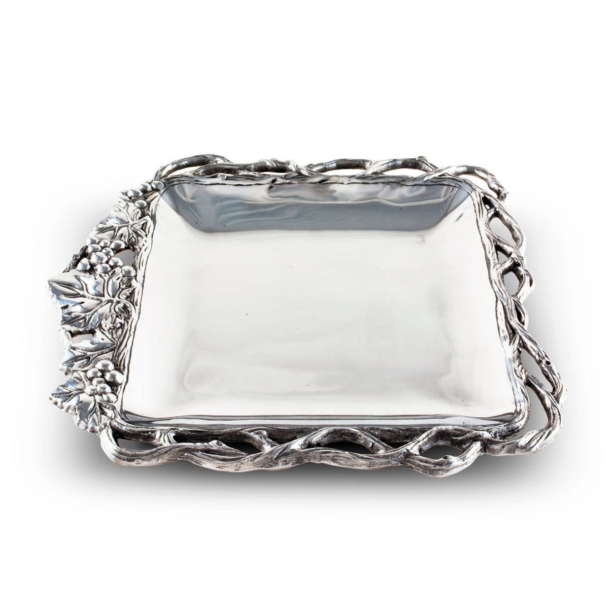 Arthur Court Grape Grape Open Vine Square Tray 12