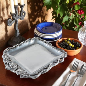 Arthur Court Grape Grape Open Vine Square Tray 12