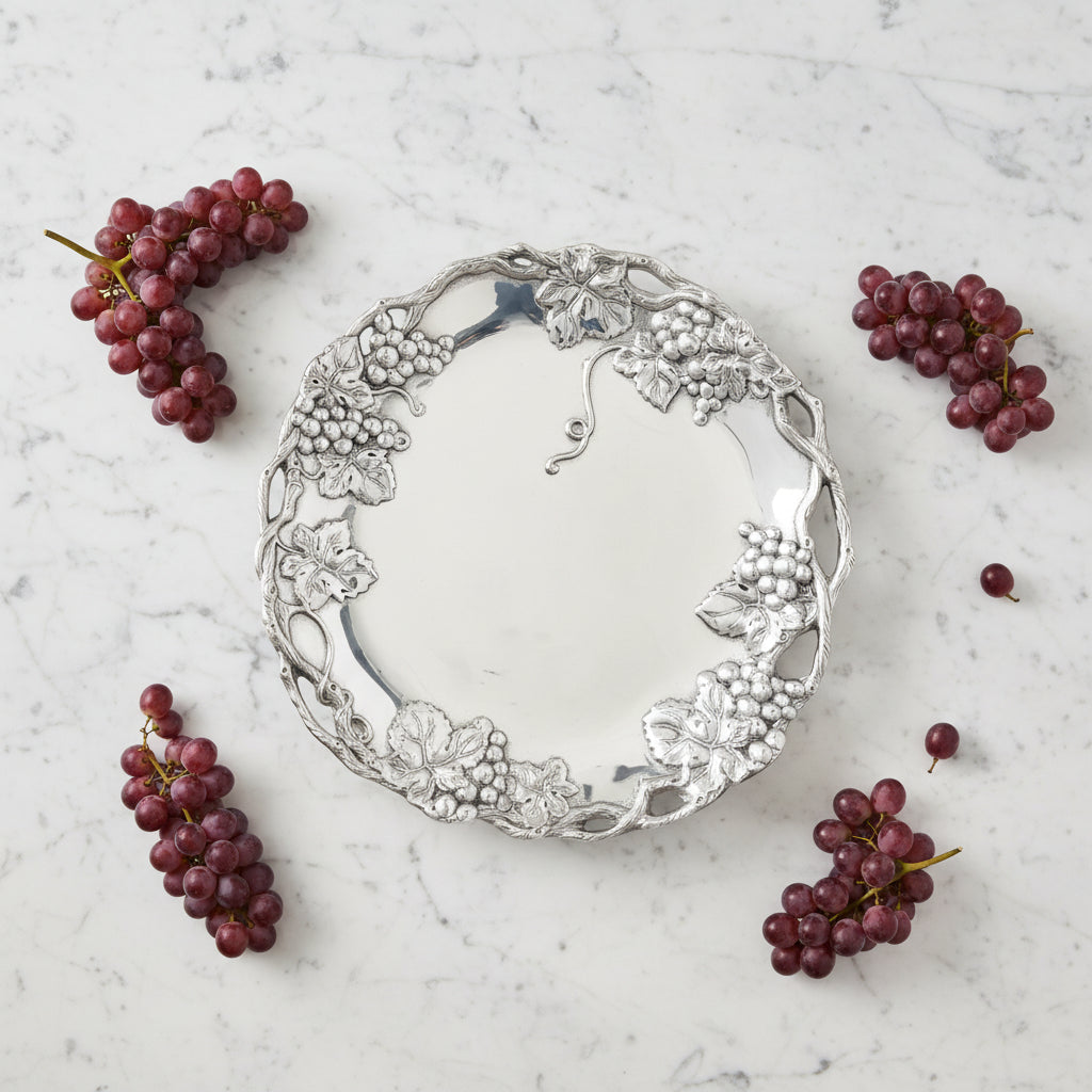 Arthur Court Grape Grape Round Tray 15