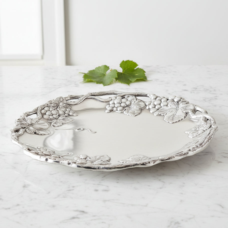 Arthur Court Grape Grape Round Tray 15