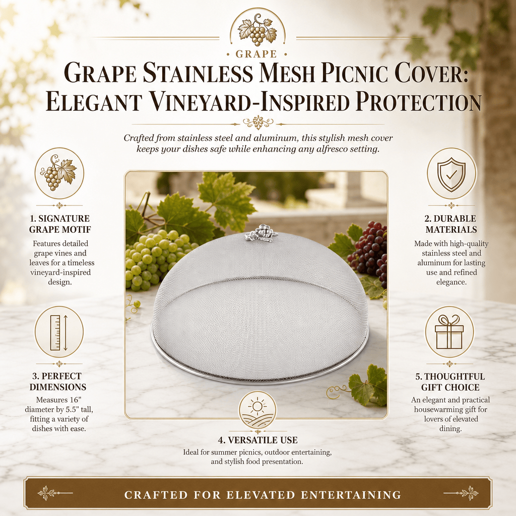 Arthur Court Grape Grape Stainless Mesh Picnic Cover