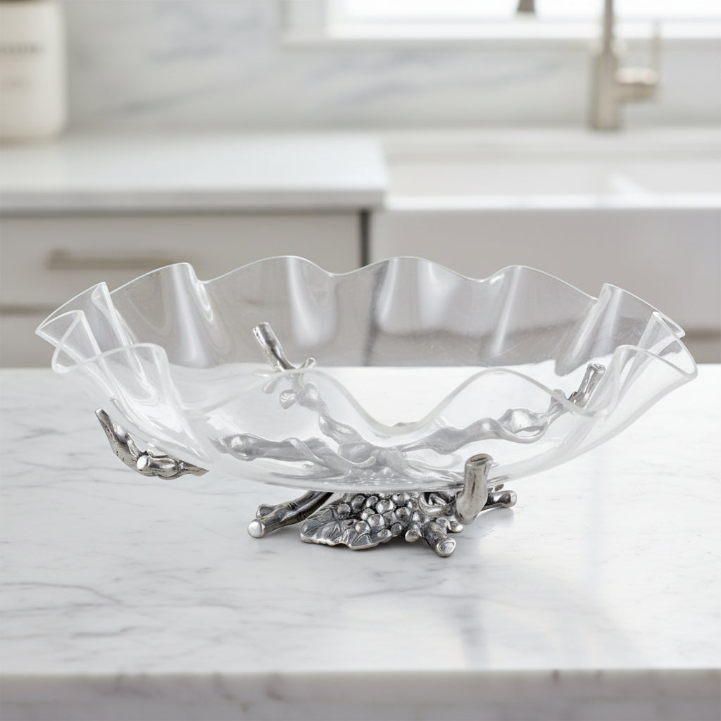 Arthur Court Grape Grape Stand Acrylic Bowl 16