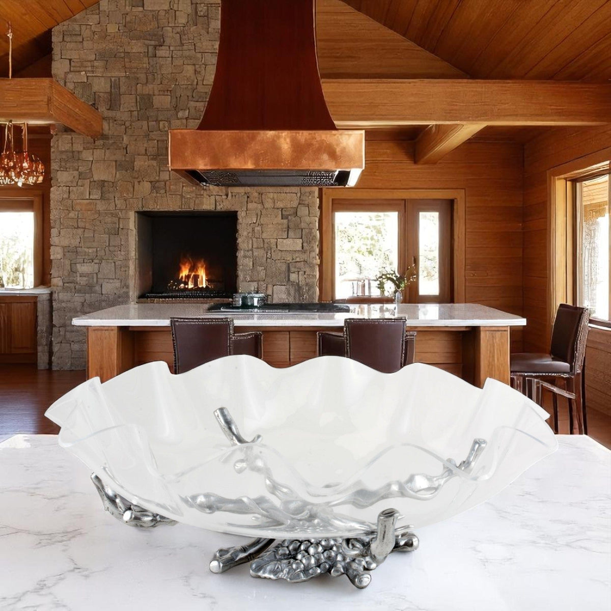 Arthur Court Grape Grape Stand Acrylic Bowl 16