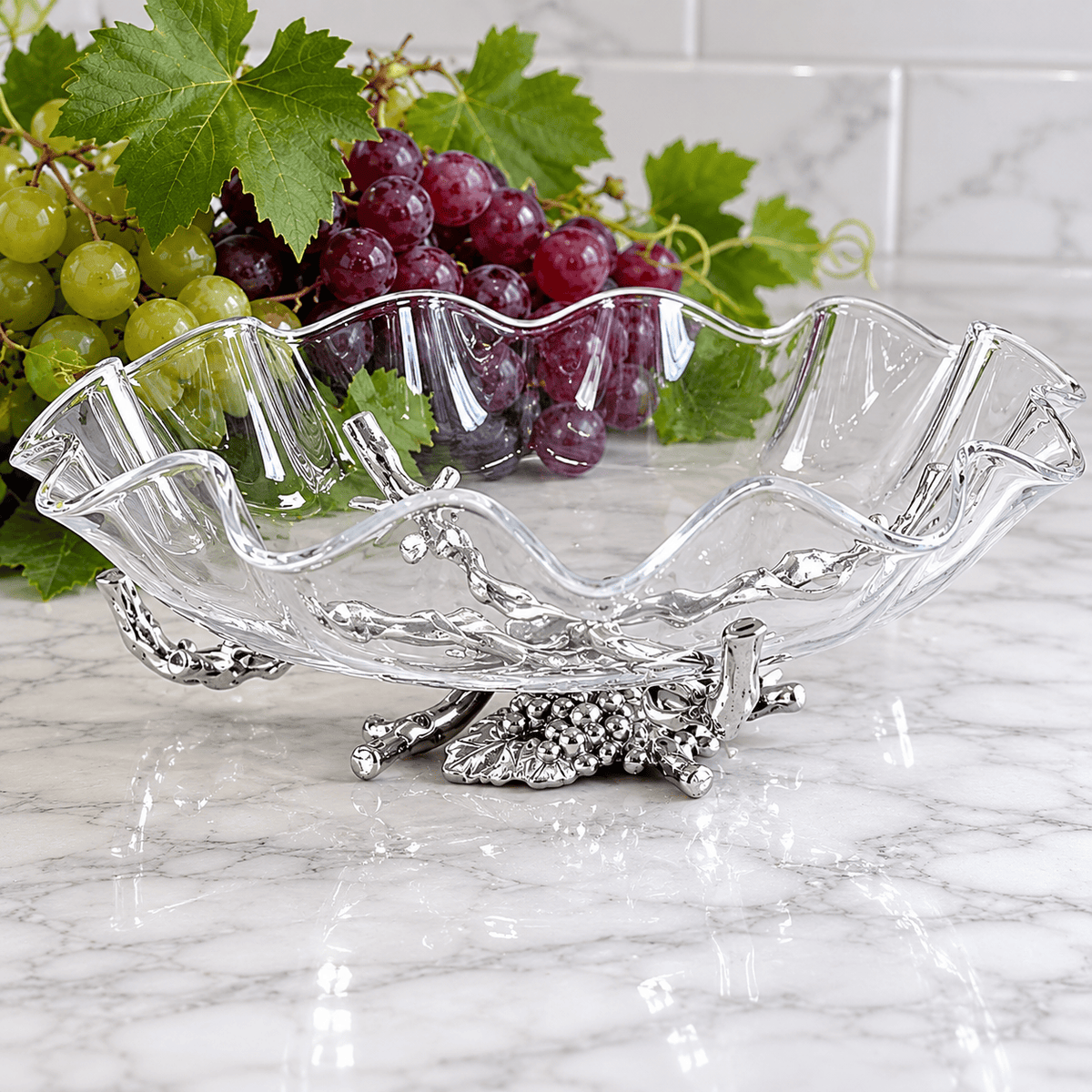 Arthur Court Grape Grape Stand Acrylic Bowl 16