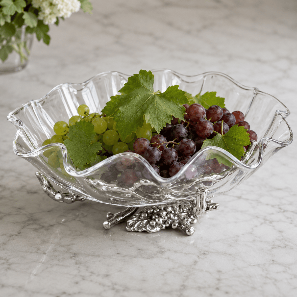 Arthur Court Grape Grape Stand Acrylic Bowl 16