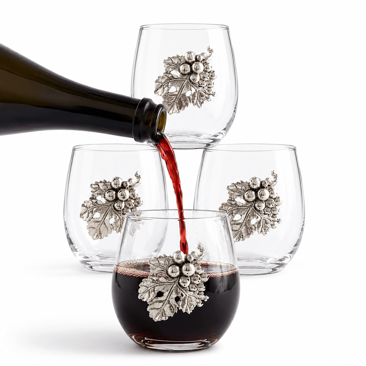 Arthur Court Grape Grape Stemless Wine Glasses - Set of 4