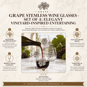 Arthur Court Grape Grape Stemless Wine Glasses - Set of 4