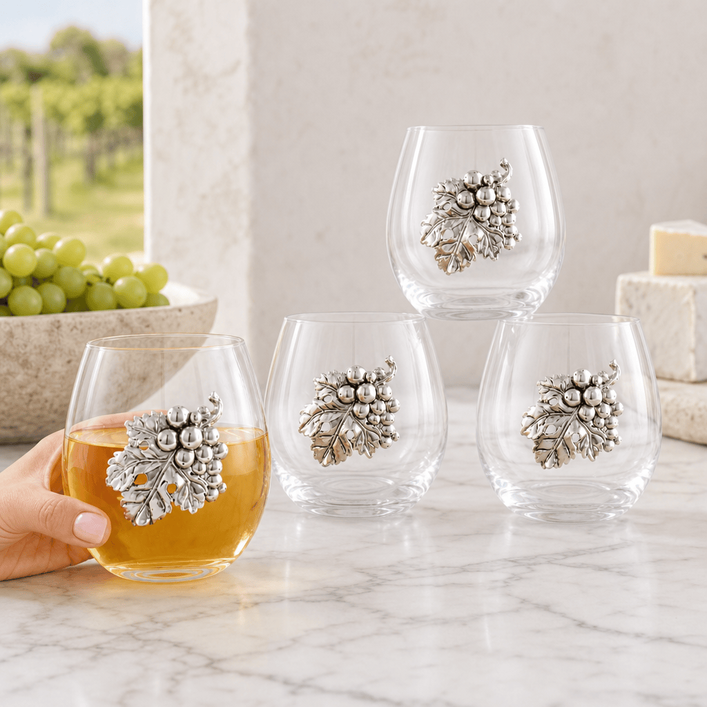 Arthur Court Grape Grape Stemless Wine Glasses - Set of 4