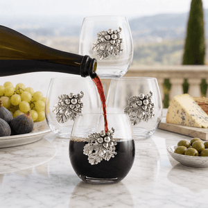 Arthur Court Grape Grape Stemless Wine Glasses - Set of 4