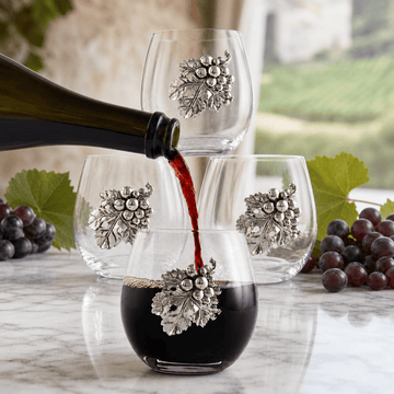 Grape Stemless Wine Glasses - Set of 4