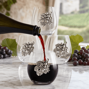 Arthur Court Grape Grape Stemless Wine Glasses - Set of 4