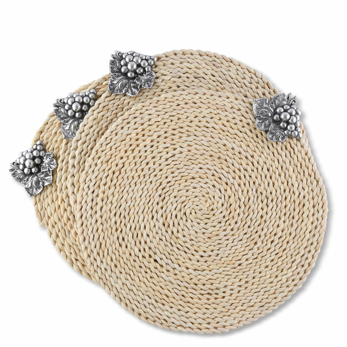 Arthur Court Grape Grape Twisted Seagrass Placemats - set of 4