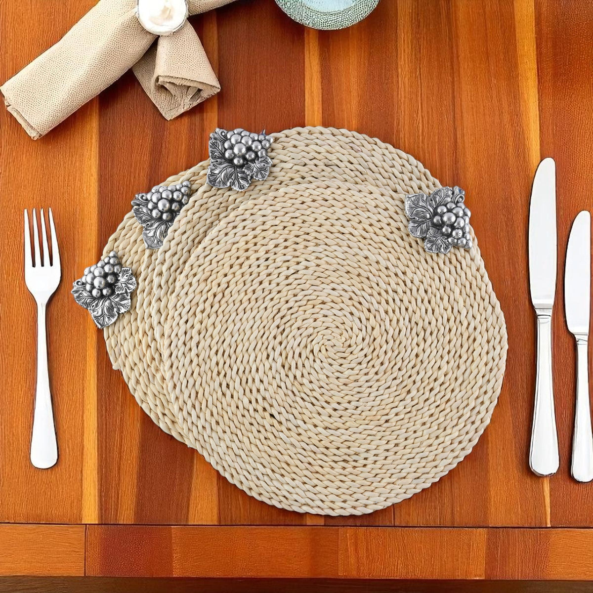 Arthur Court Grape Grape Twisted Seagrass Placemats - set of 4