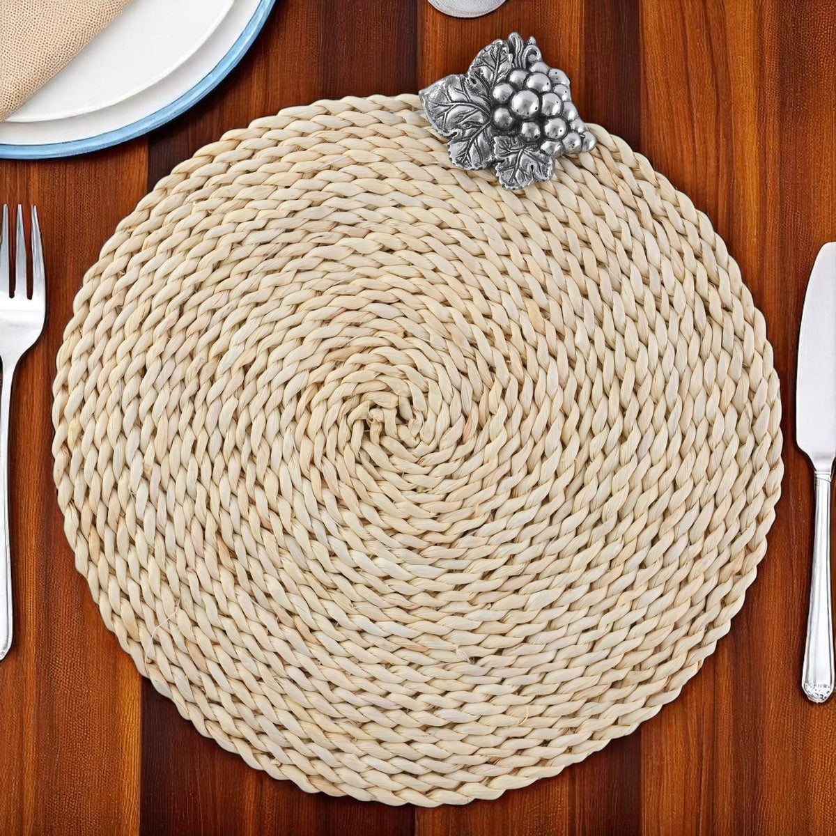 Arthur Court Grape Grape Twisted Seagrass Placemats - set of 4