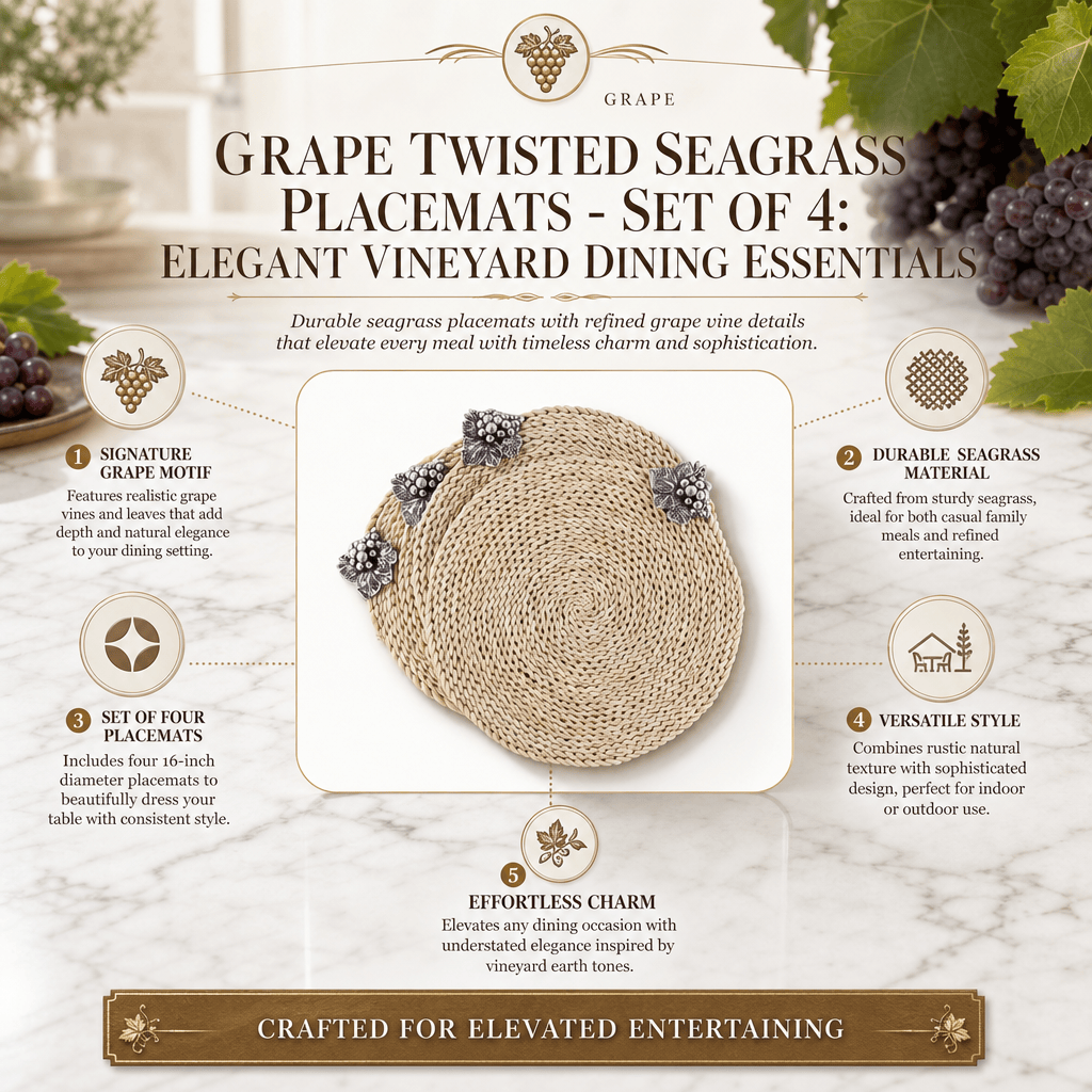 Arthur Court Grape Grape Twisted Seagrass Placemats - set of 4