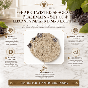 Arthur Court Grape Grape Twisted Seagrass Placemats - set of 4