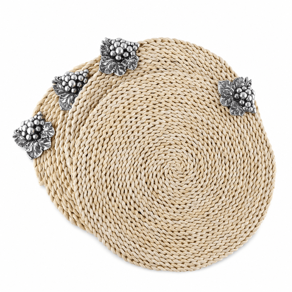 Arthur Court Grape Grape Twisted Seagrass Placemats - set of 4