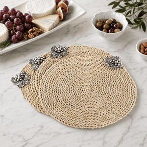 Arthur Court Grape Grape Twisted Seagrass Placemats - set of 4