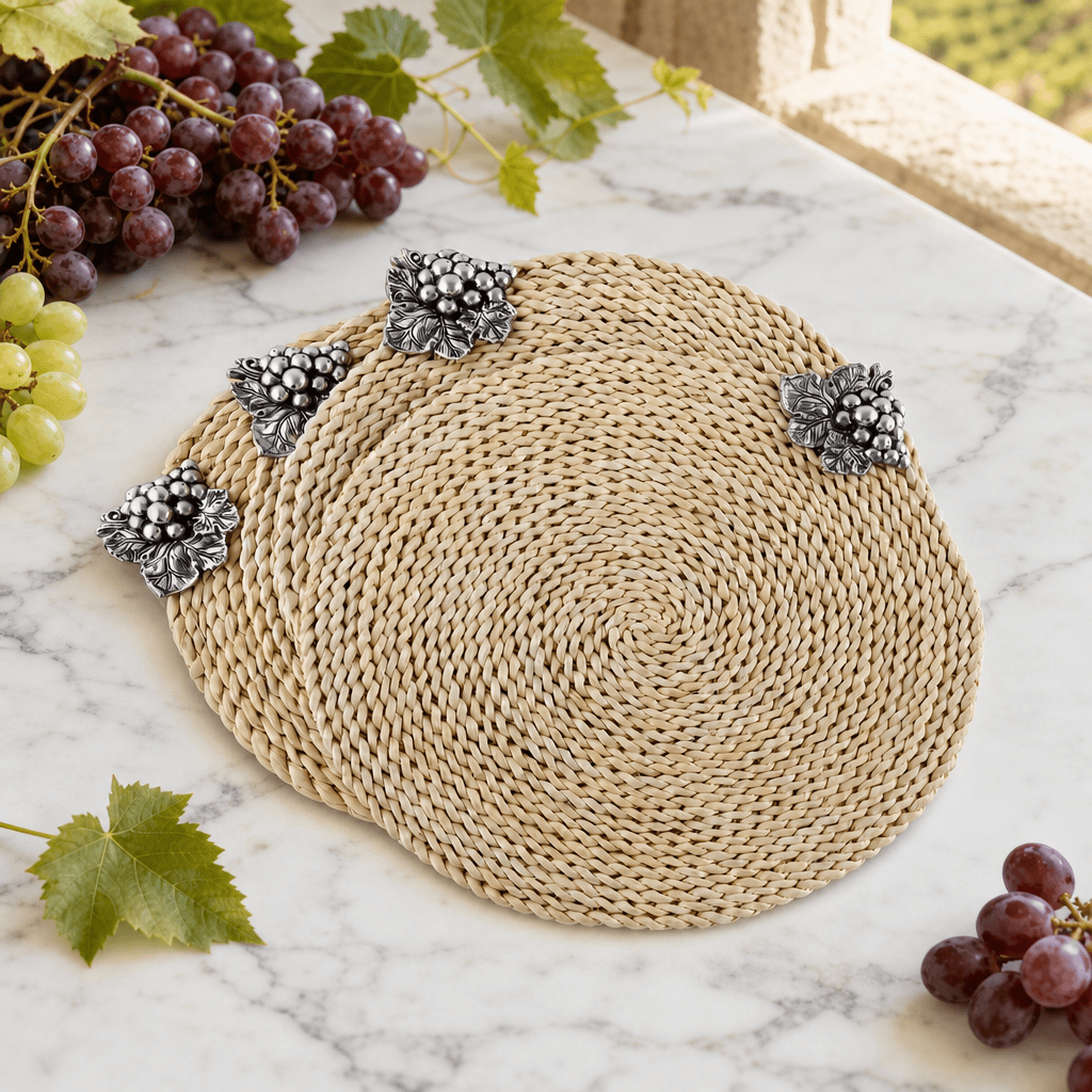 Arthur Court Grape Grape Twisted Seagrass Placemats - set of 4