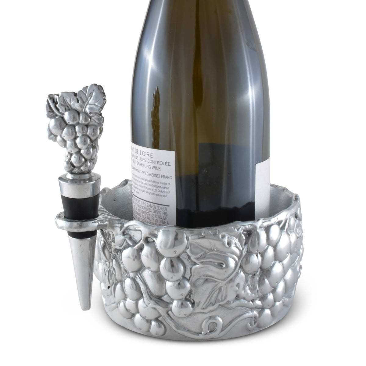 Arthur Court Grape Grape Wine Caddy and Stopper Set