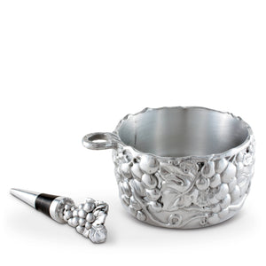 Arthur Court Grape Grape Wine Caddy and Stopper Set