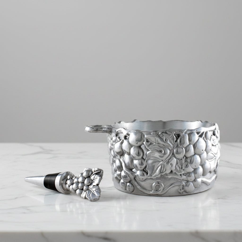 Arthur Court Grape Grape Wine Caddy and Stopper Set