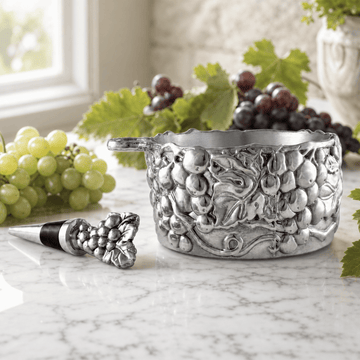 Grape Wine Caddy and Stopper Set
