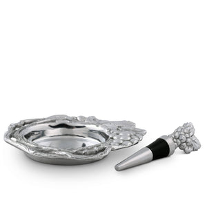 Arthur Court Grape Grape Wine Coaster and Stopper Set