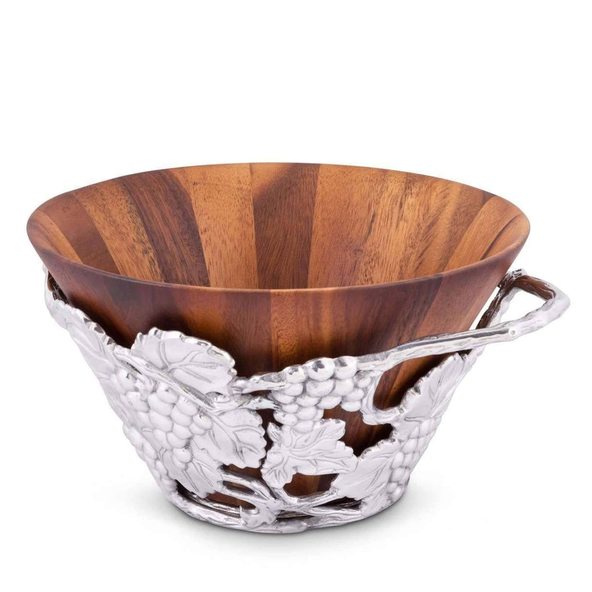 Arthur Court Grape Grape Wood Tall Salad Bowl