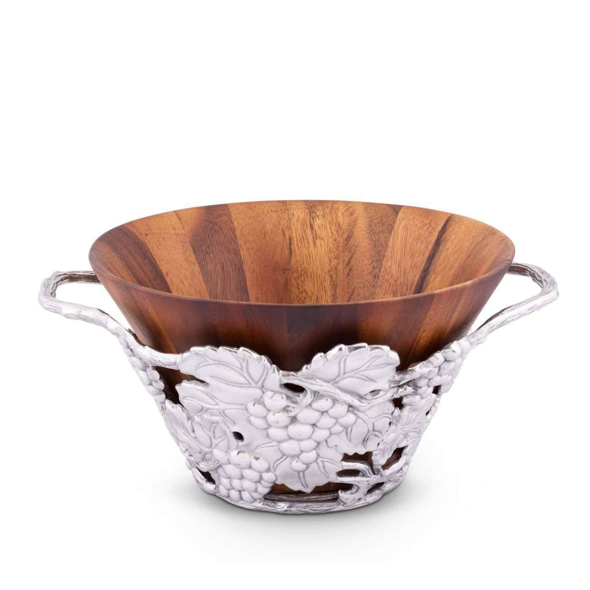 Arthur Court Grape Grape Wood Tall Salad Bowl