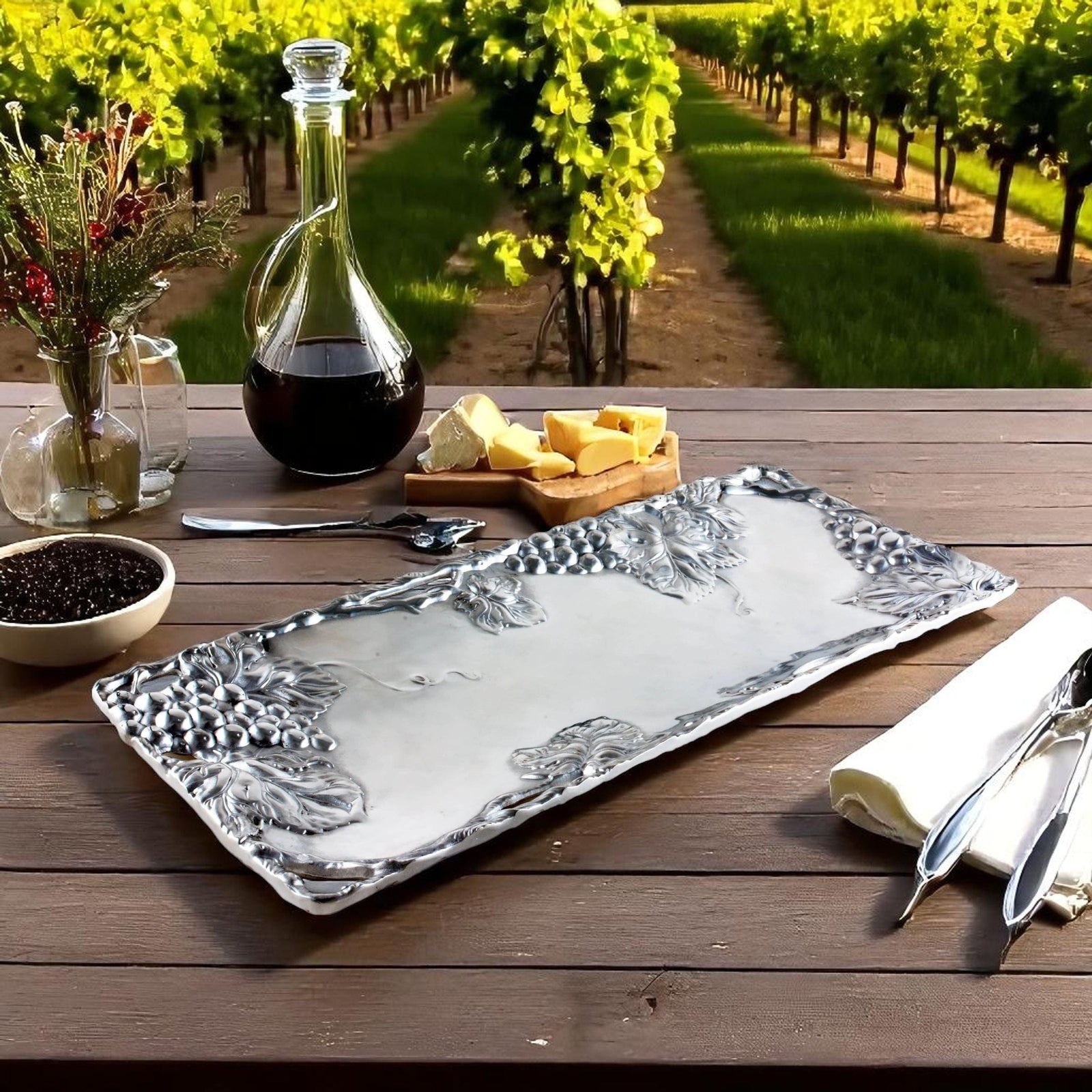 Arthur Court Grape Grapevine Oblong Tray