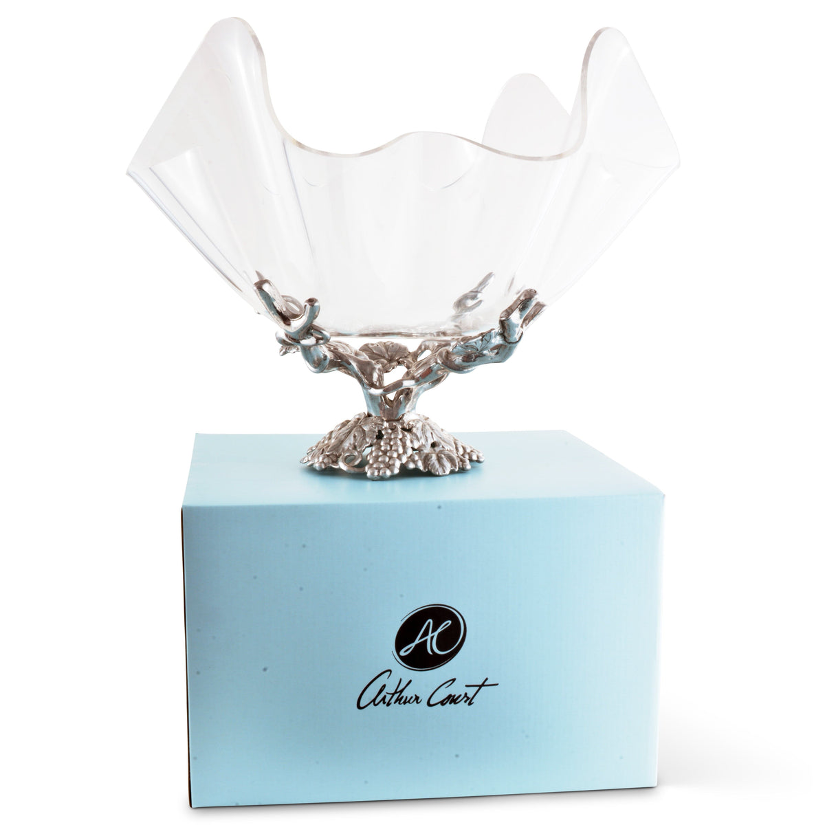 Arthur Court Grape Grapevine Stand Acrylic Bowl 14