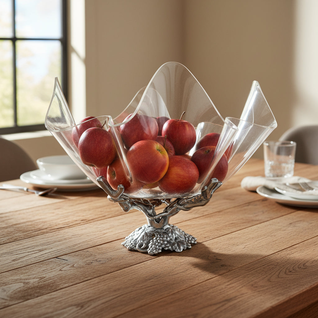 Arthur Court Grape Grapevine Stand Acrylic Bowl 14