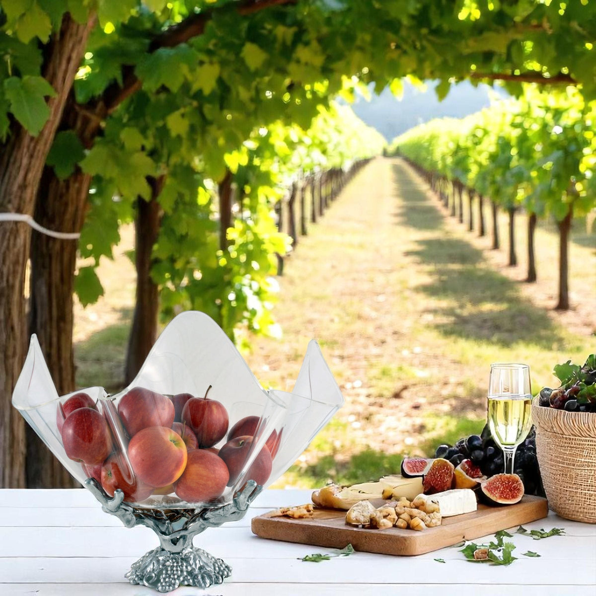 Arthur Court Grape Grapevine Stand Acrylic Bowl 14