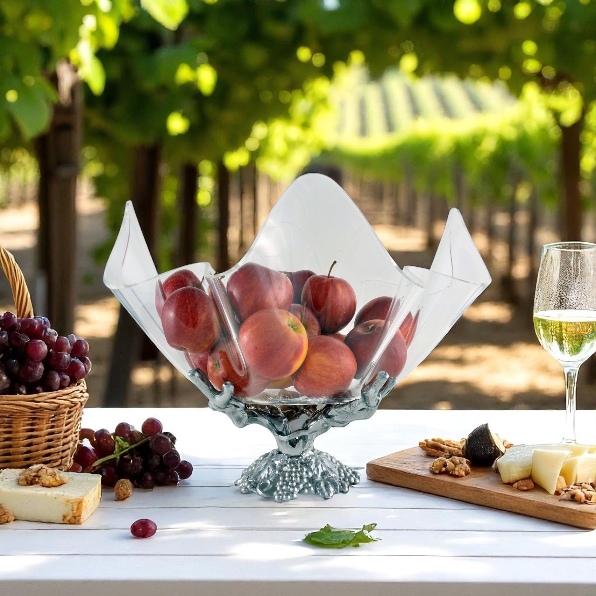 Arthur Court Grape Grapevine Stand Acrylic Bowl 14