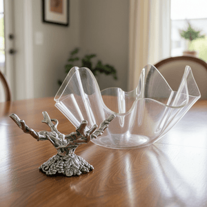 Arthur Court Grape Grapevine Stand Acrylic Bowl 14
