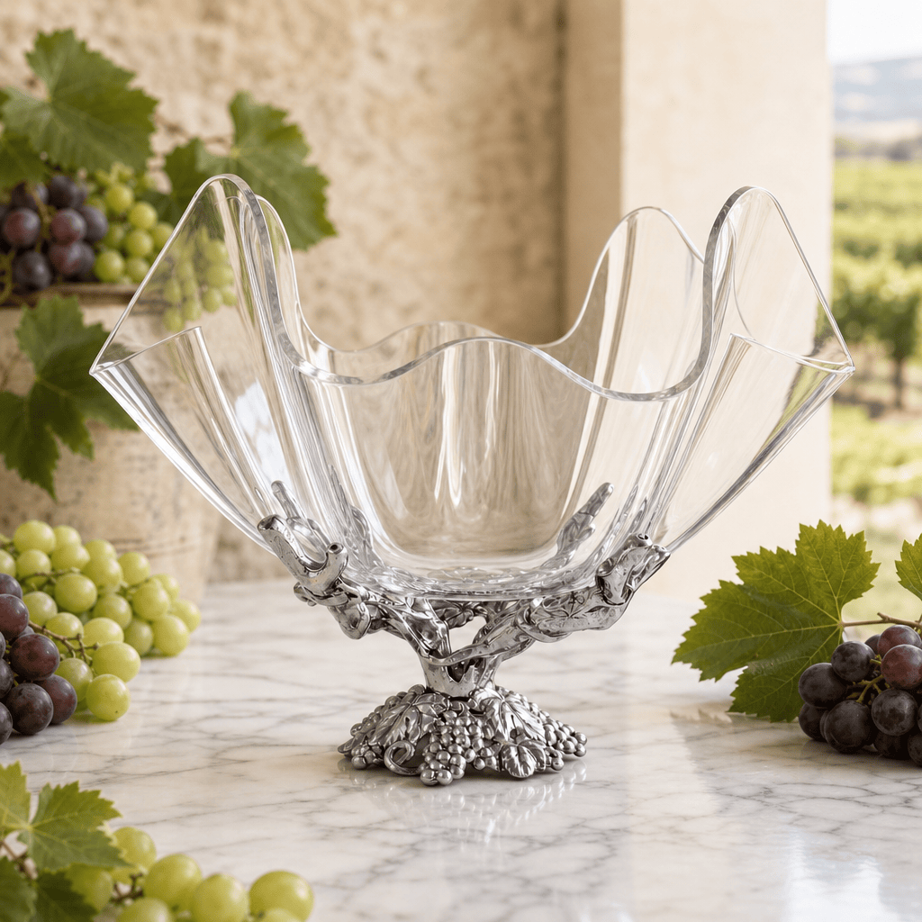 Arthur Court Grape Grapevine Stand Acrylic Bowl 14