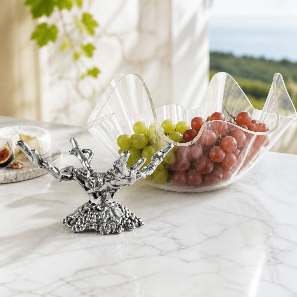 Arthur Court Grape Grapevine Stand Acrylic Bowl 14