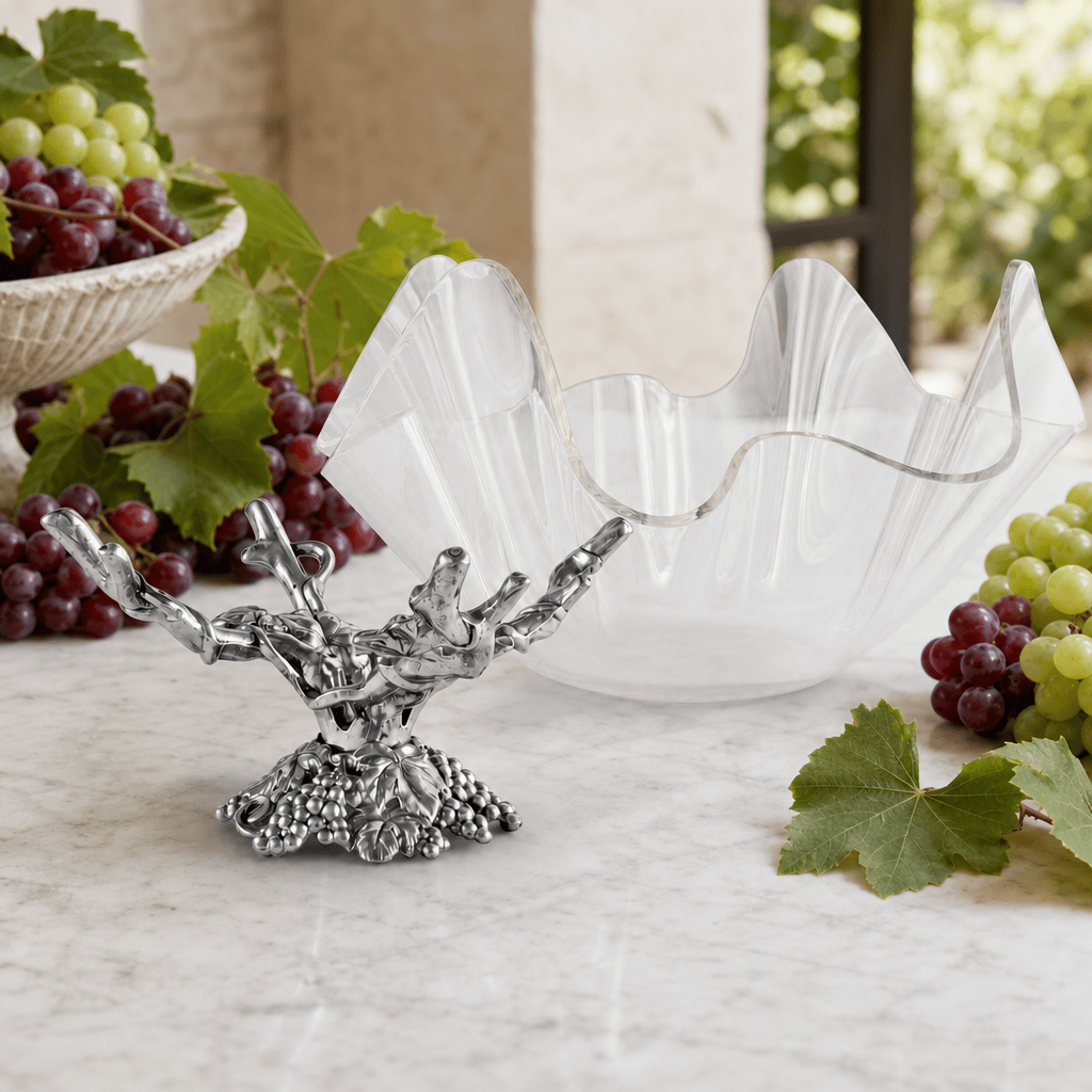Arthur Court Grape Grapevine Stand Acrylic Bowl 14