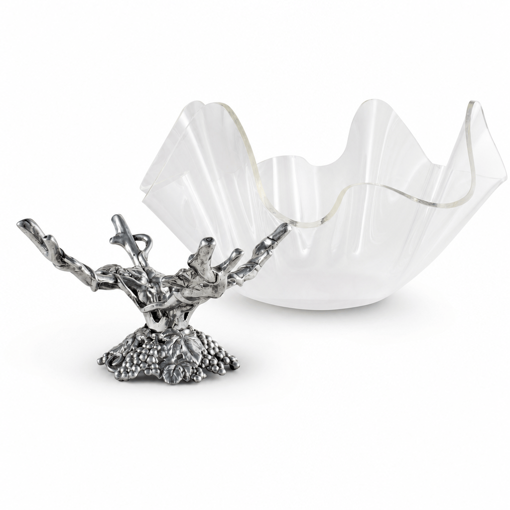 Arthur Court Grape Grapevine Stand Acrylic Bowl 14