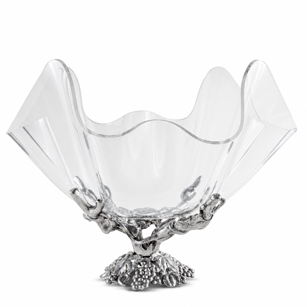 Arthur Court Grape Grapevine Stand Acrylic Bowl 14