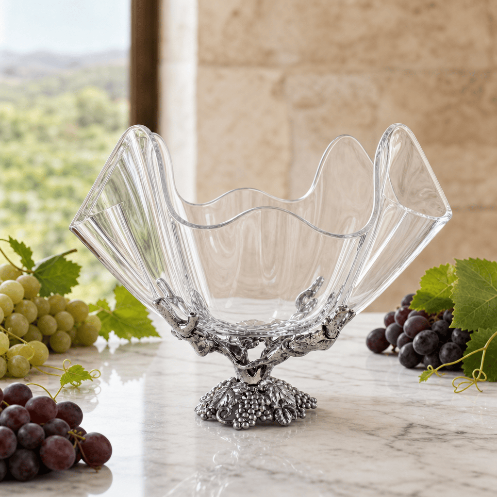 Arthur Court Grape Grapevine Stand Acrylic Bowl 14