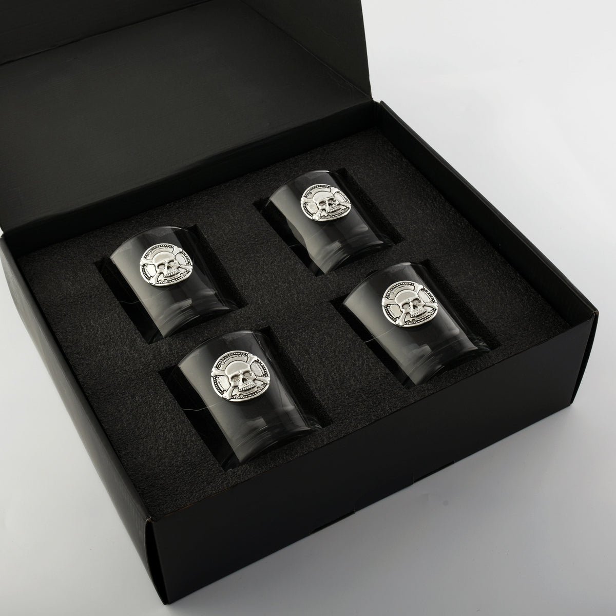 Arthur Court Holidays Skull Bar Glasses Set of 4